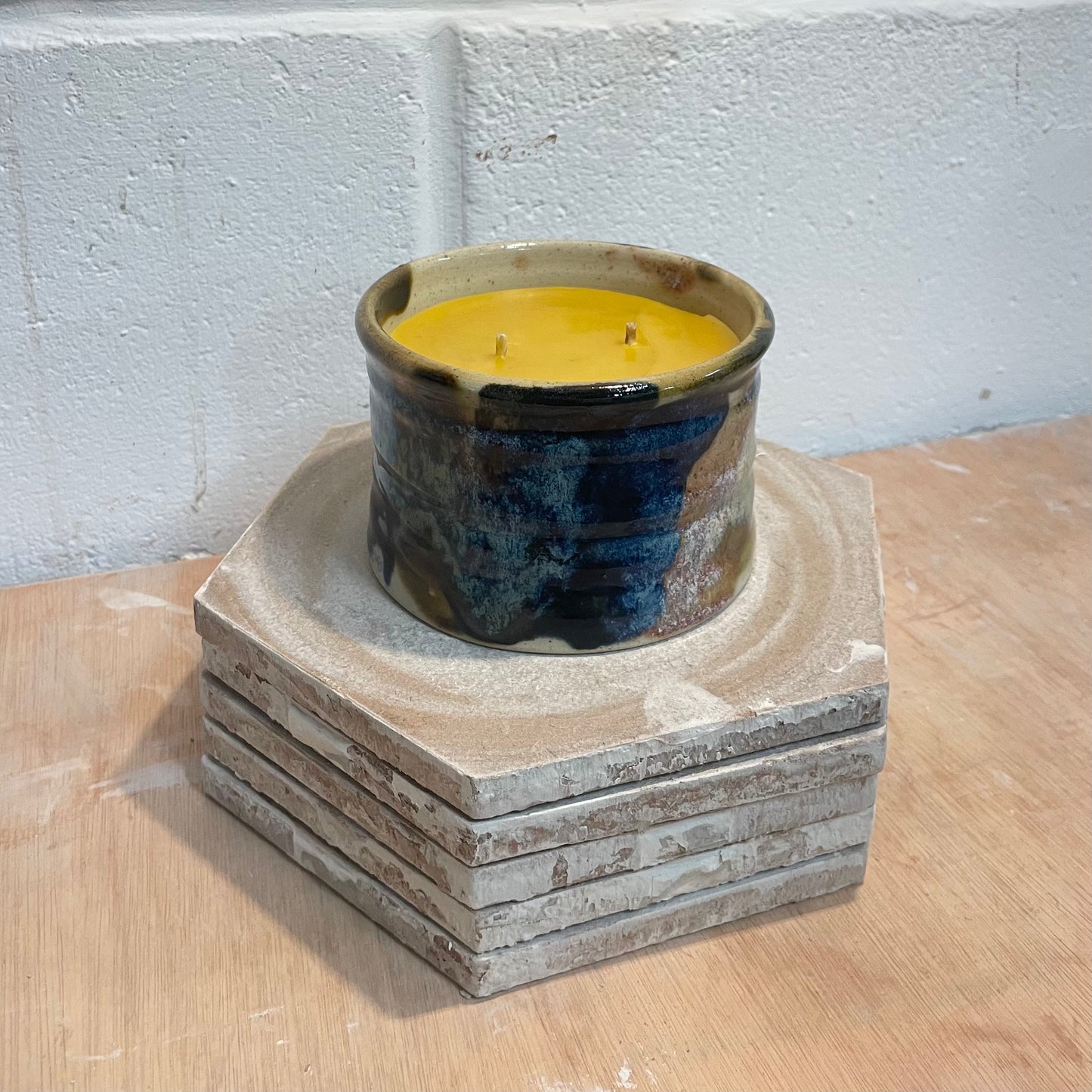 Candle - Mixed Glaze Double Wick