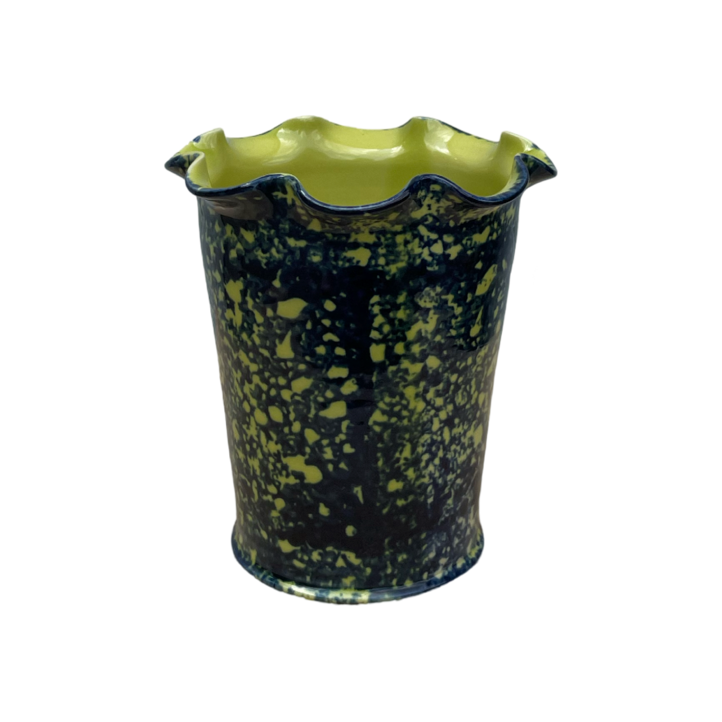 Cobalt Sponged Vase - Small - Lime